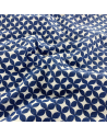 Tissu Jacquard etoiles blanche - 280 cm de large - Fond bleu marine