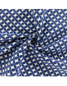 Tissu Jacquard etoiles blanche - 280 cm de large - Fond bleu marine
