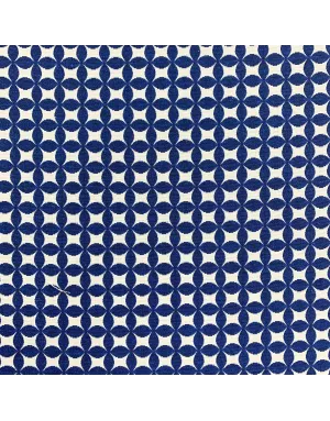 Tissu Jacquard etoiles blanche - 280 cm de large - Fond bleu marine