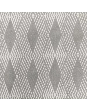 Tissu Jacquard ligne losange - 280 cm de large - Blanc / Gris clair