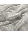 Tissu Jacquard ligne losange - 280 cm de large - Blanc / Gris clair