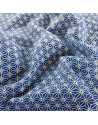 Tissu jacquard étoiles géométrique - 140 cm de large - Fond bleu marine