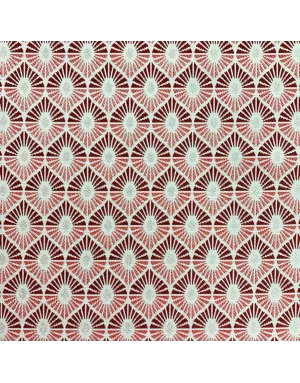 Tissu jacquard forme géométrique - 140cm de large - Rose / Rouge
