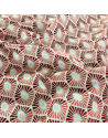 Tissu jacquard forme géométrique - 140cm de large - Rose / Rouge