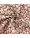 Tissu jacquard forme géométrique - 140cm de large - Rose / Rouge