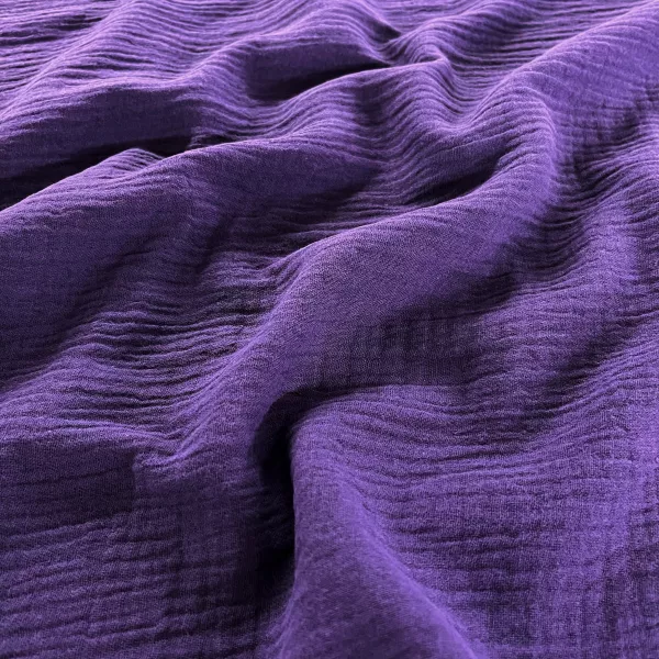 Tissu Double gaze coton - Uni - Mauve Tissu Double gaze coton - Uni - Mauve