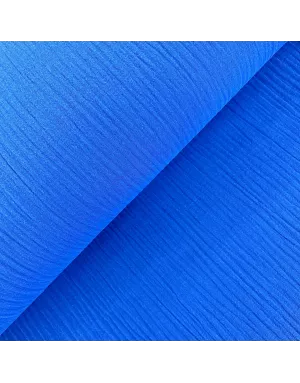 Tissu Double gaze - Uni - Bleu roi