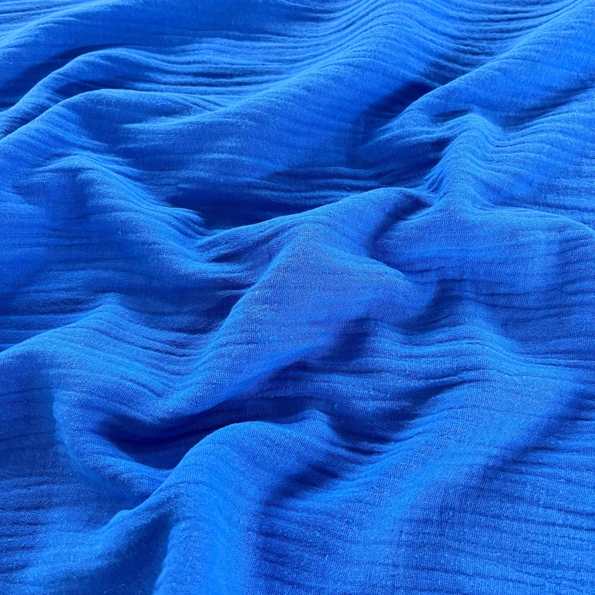 Tissu Double gaze - Uni - Bleu roi
