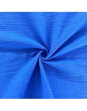 Tissu Double gaze - Uni - Bleu roi