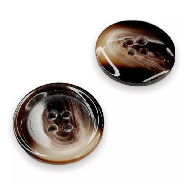 Bouton synthétique 25mm - Dégradé brun - 4 trous