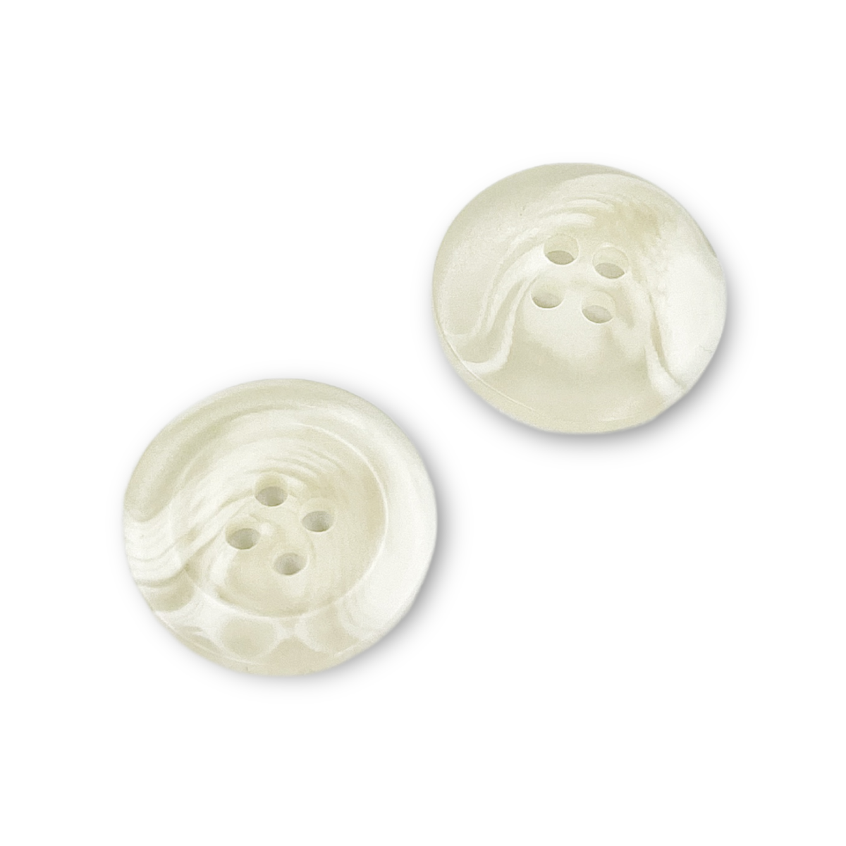 Bouton polyester 20 mm- Blanc moucheté - 4 trous