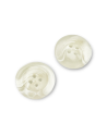 Bouton polyester 20 mm- Blanc moucheté - 4 trous
