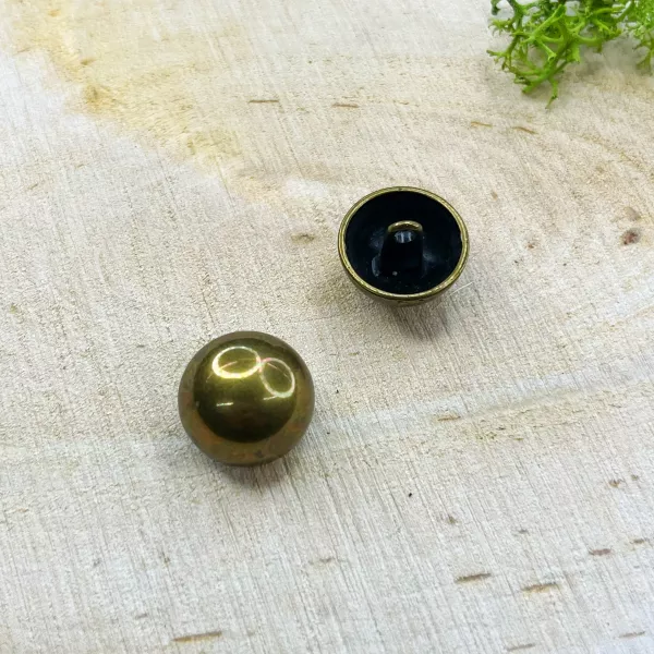 Bouton métallique à queue - Bronze demi boule - 15 mm