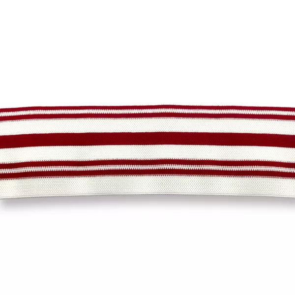 Ruban élastique - Rayé - Rouge / Blanc - 5 cm