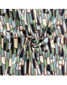 Jersey coton - Morceaux 150 large- fond marron/vert