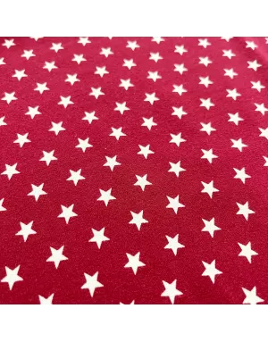 Jersey coton 150 large - Etoile / Fond bordeaux