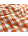 Coton imprimé - Carreaux Orange / Blanc - 145 cm