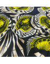 Tissu Wax - Ovale or et noir
