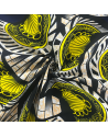 Tissu Wax - Ovale or et noir