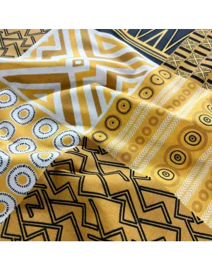 Popeline imprimé - Patchwork Jaune