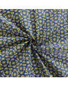 Popeline imprimé 145 large - Fleurs jaune - fond bleu marine