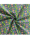 Popeline imprimé 160 large - Fleure sur fond vert