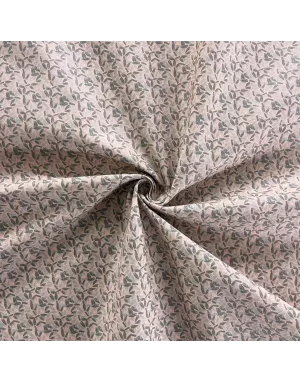 Popeline imprimé 145 large - Feuille minimaliste fond vieux rose
