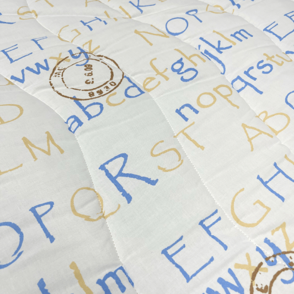 Matelassé coton imprimé 150 large - Lettres