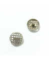 Bouton métallique - Argent quadrillé - 15mm