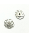 Bouton métallique - Argent rosace - 22mm