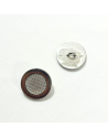 Bouton métallique - Argent quadrillé - 20mm