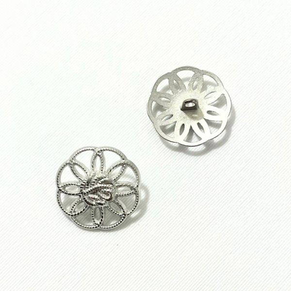 Bouton métallique - Argent vieilli - 27mm
