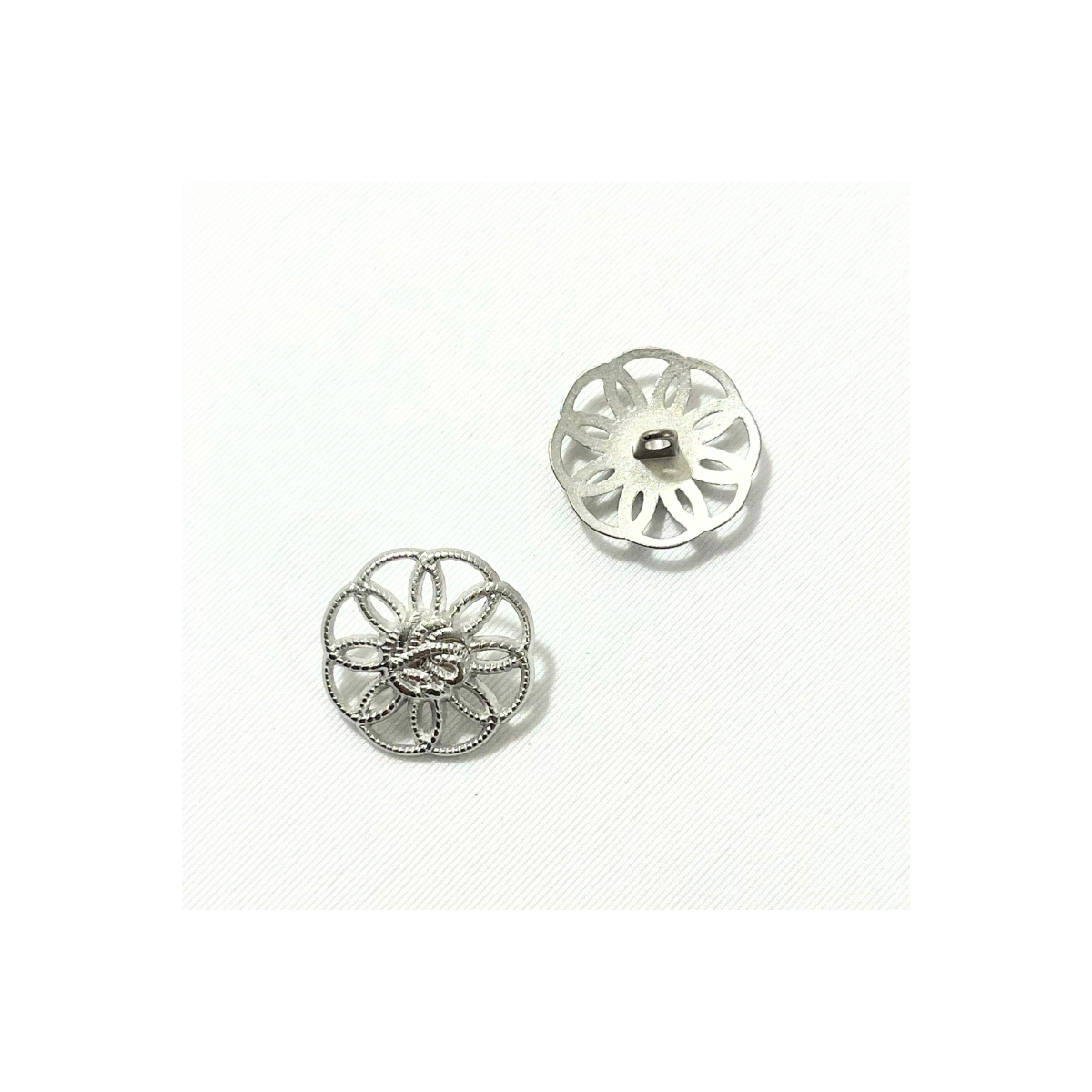 Bouton métallique - Argent vieilli - 27mm