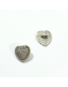 Bouton métallique - Cœur d'argent - 14mm