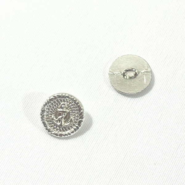 Bouton métallique - Encre argent vif - 15mm