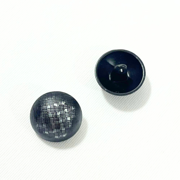 Bouton métallique - Noir reflet gris 1/2 boule - 16mm