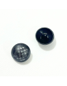 Bouton métallique - Noir reflet gris 1/2 boule - 16mm