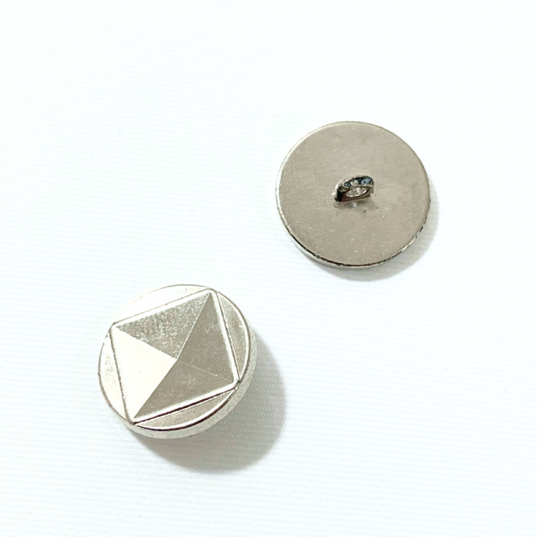 Bouton métallique - Argent géométrique - 20mm