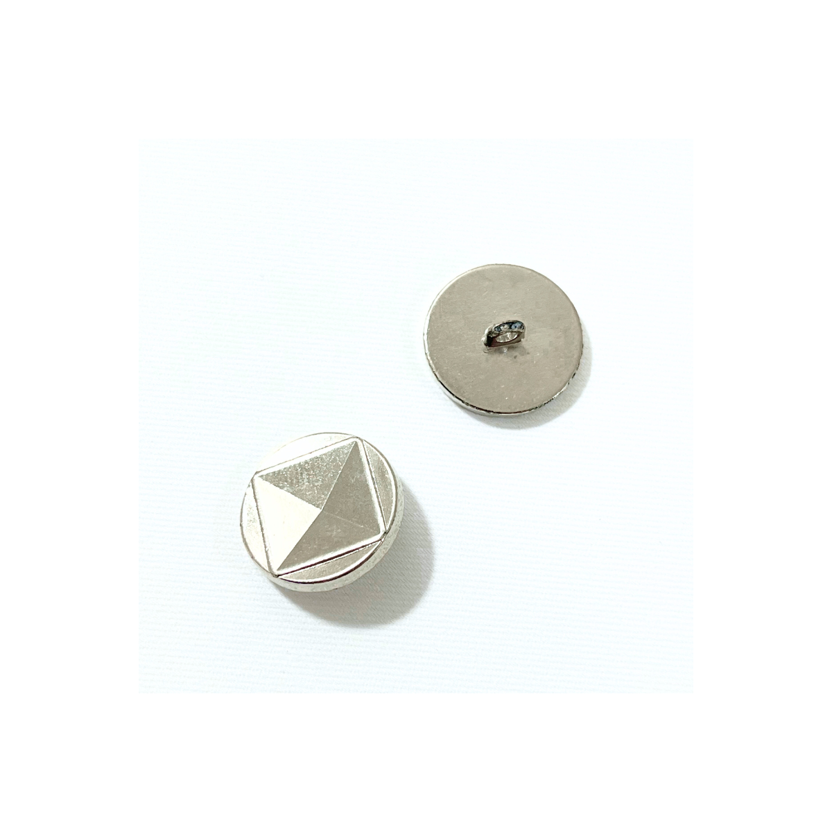 Bouton métallique - Argent géométrique - 20mm