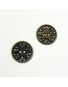 Bouton métallique - Bronze vieilli fantaisie - 25 mm