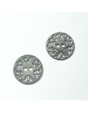 Bouton métallique - Argent vieilli zinc - 29mm
