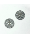 Bouton métallique - Argent vieilli - 22mm