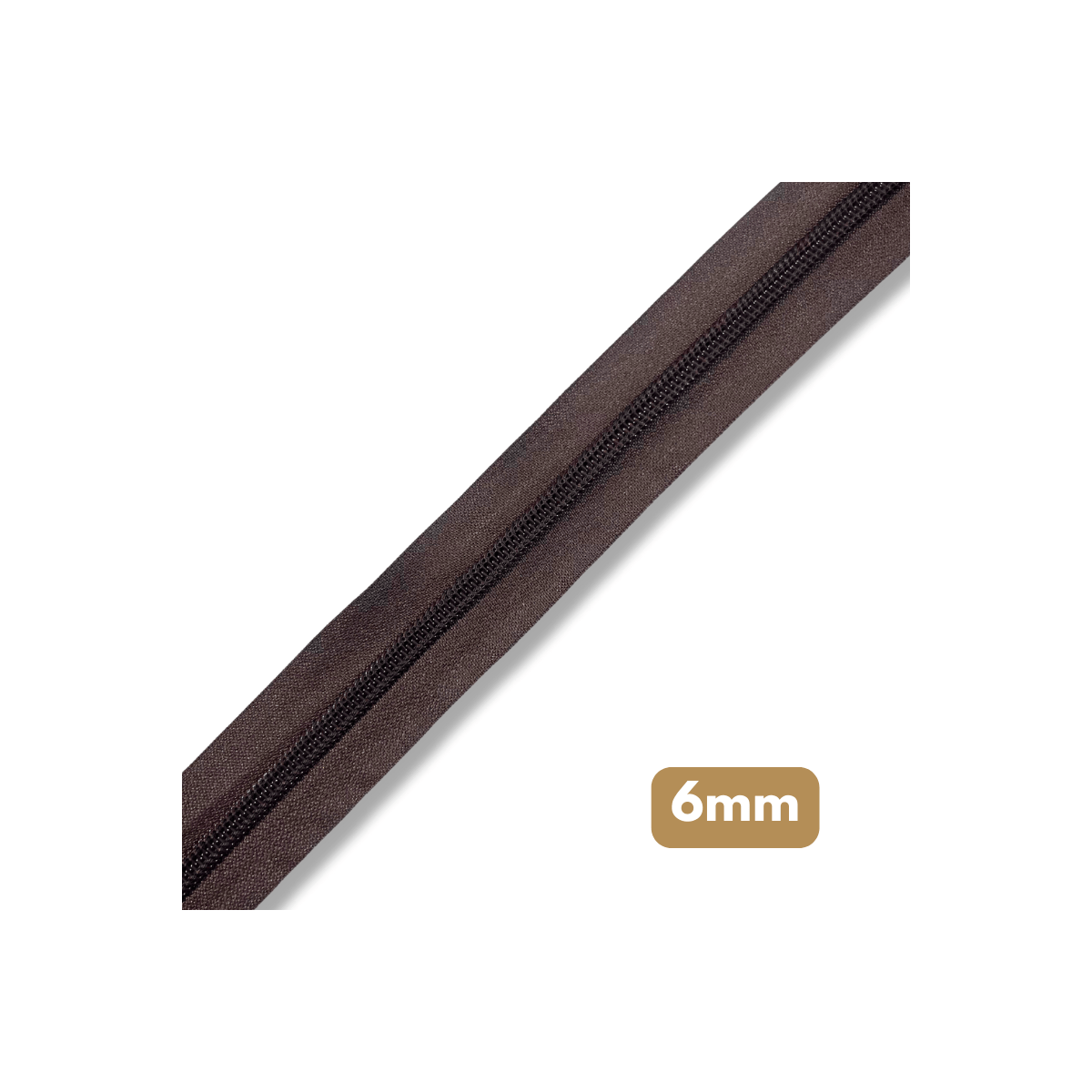 Fermeture au mètre - maille spirale 6mm - Marron bois