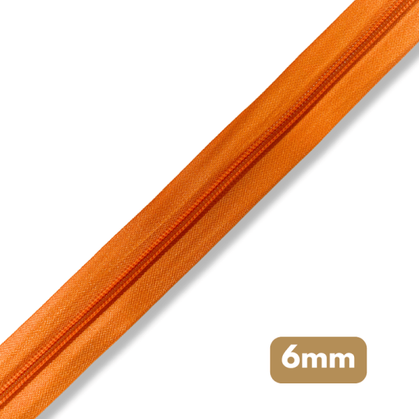 Fermeture au mètre - maille spirale 6mm - Orange