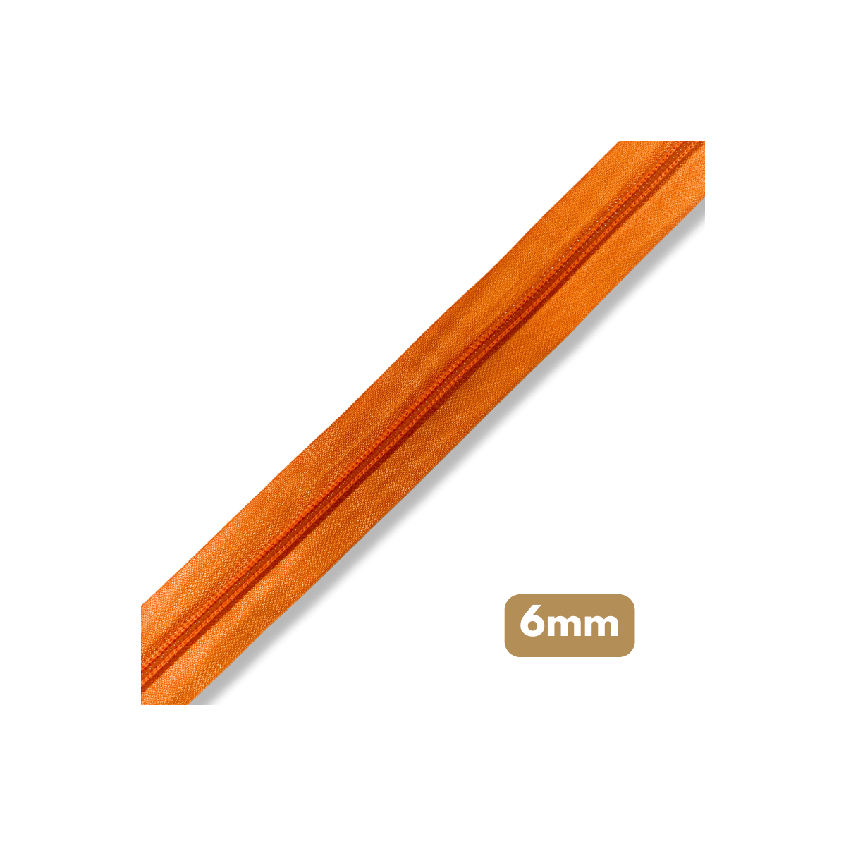 Fermeture au mètre - maille spirale 6mm - Orange