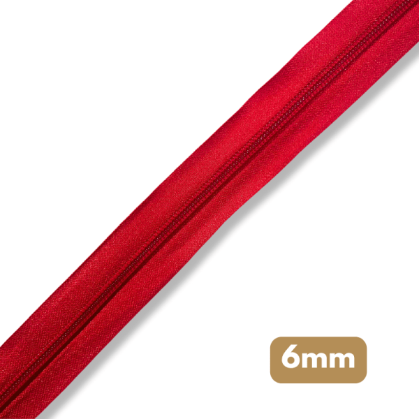 Fermeture au mètre - maille spirale 6mm - Rouge