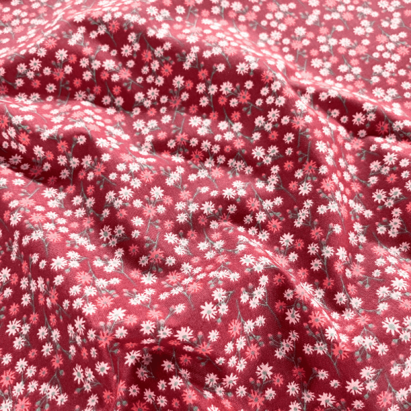 Popeline imprimé 160 large - Fleurs blanche/Rose Popeline imprimé 160 large - Fleurs blanche/Rose