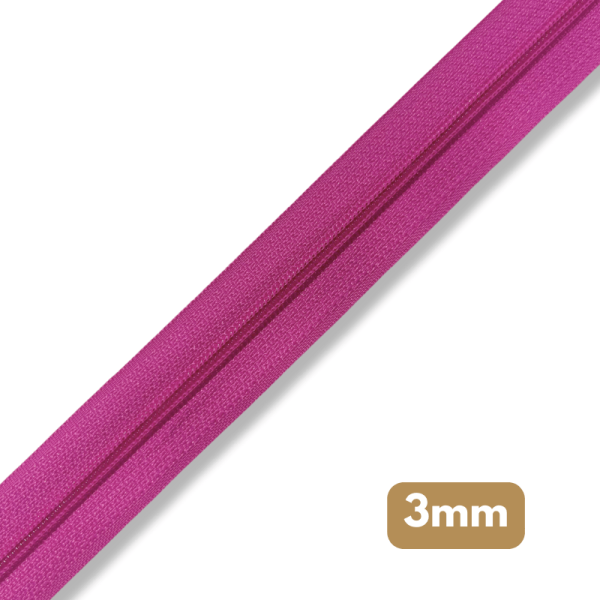 Fermeture au mètre - maille spirale 3mm - Fushia