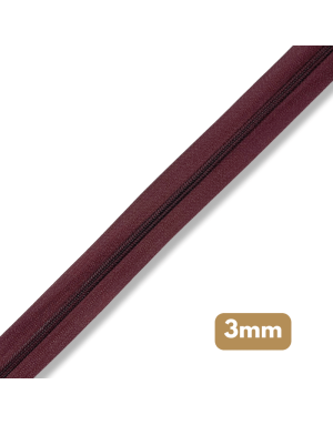 Fermeture au mètre - maille spirale 3mm - Bordeau