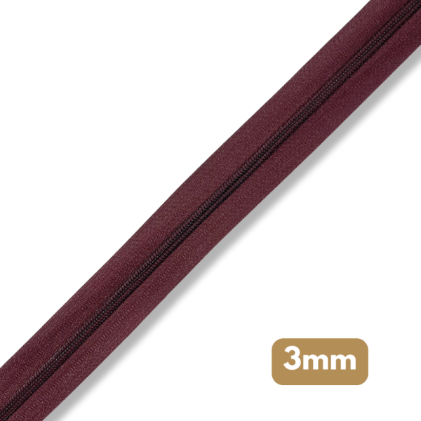 Fermeture au mètre - maille spirale 3mm - Bordeau